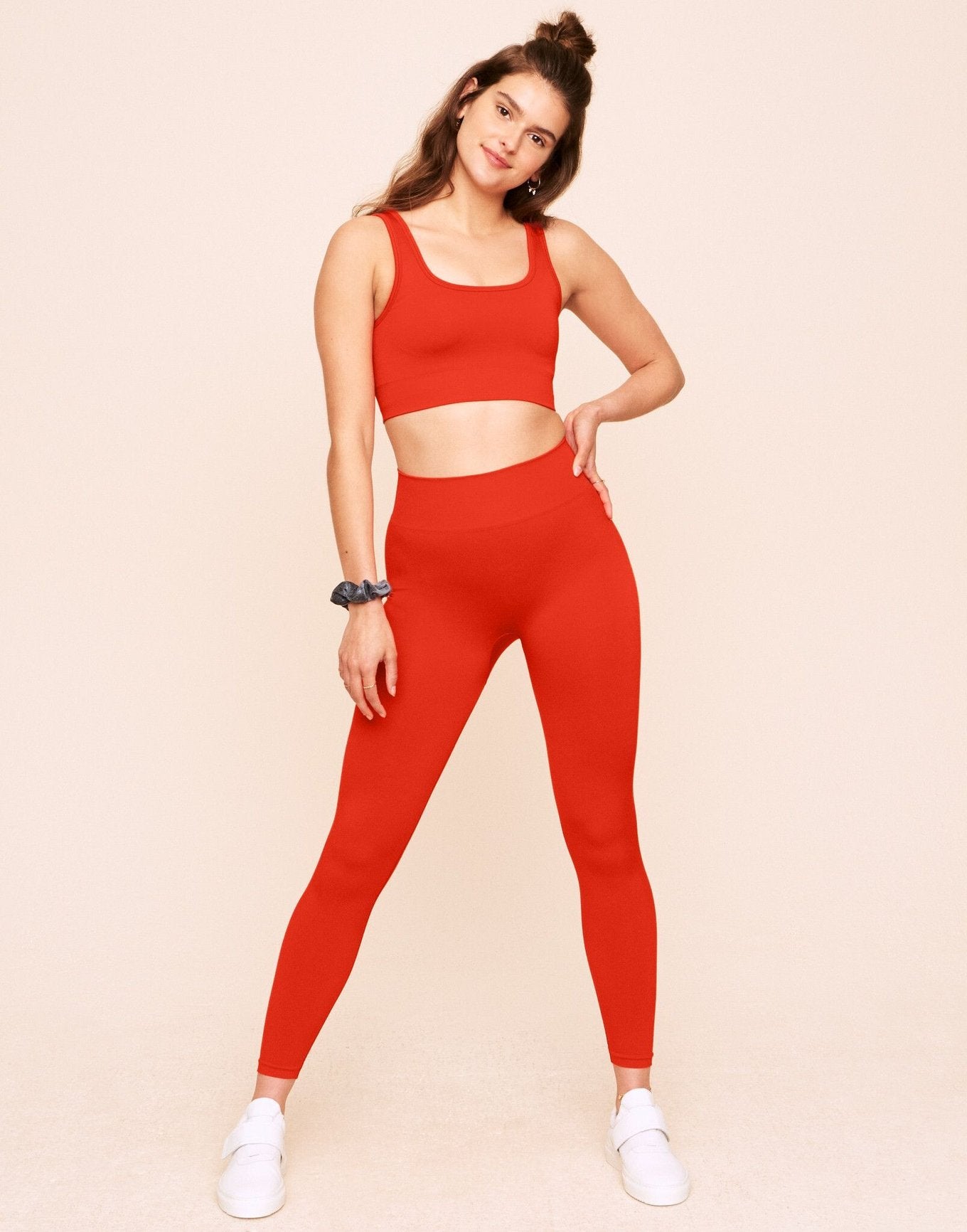 Earth Republic Maeve Ombre Sports Bra Sports Bra in color Solid 05 - Ombre Red and shape sports bra