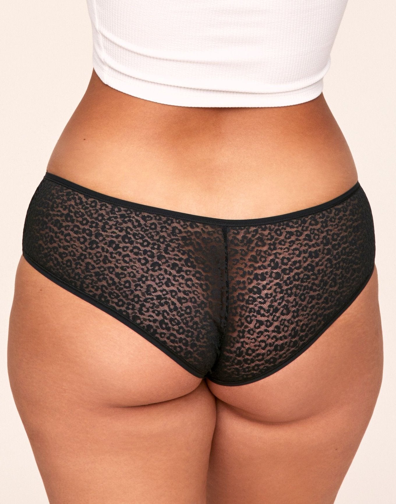 Earth Republic Billie Lace Lace Cheeky in color Jet Black and shape cheeky