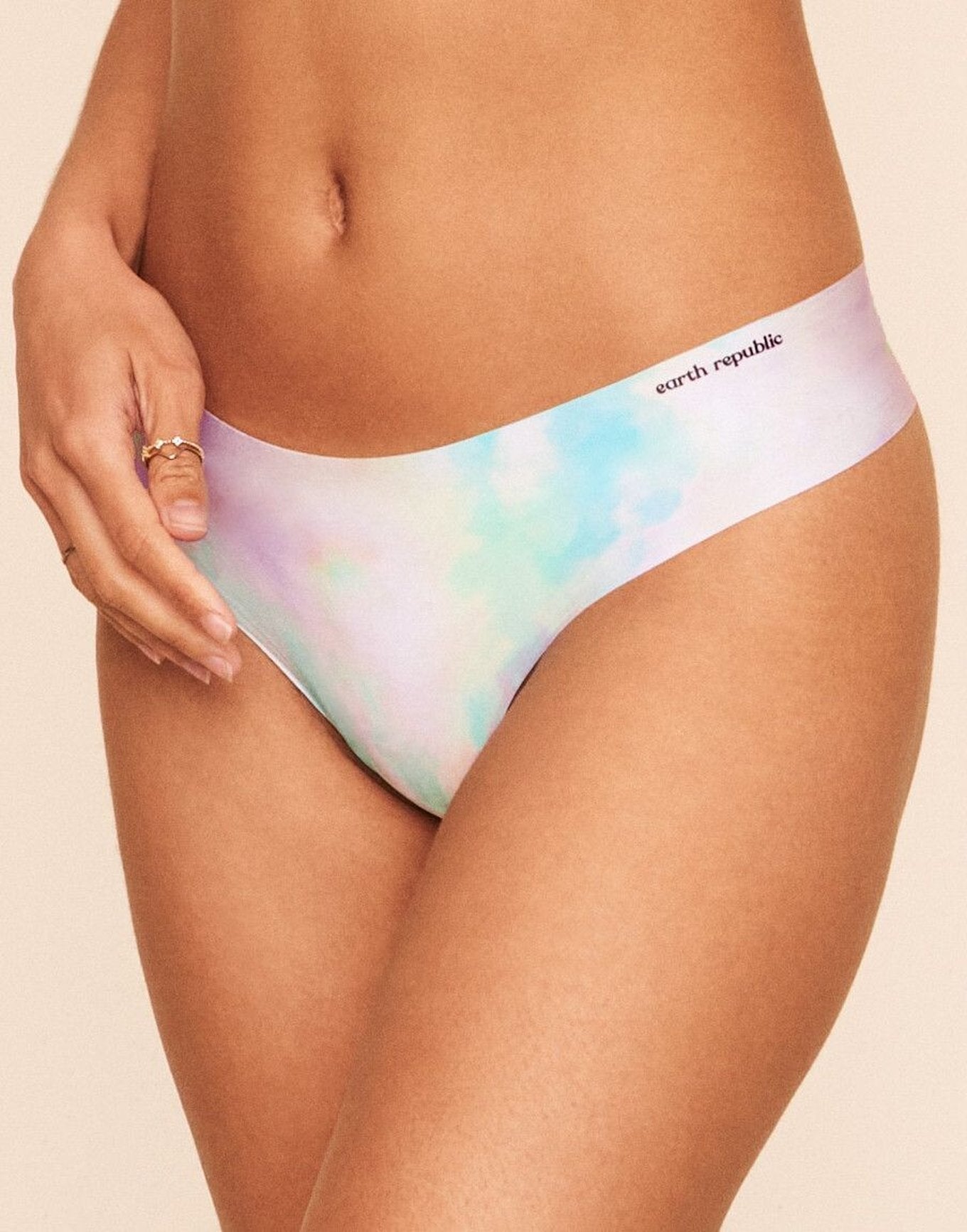 Earth Republic Sage Clean Cut Clean Cut Thong in color Smudged Unicorn and shape thong