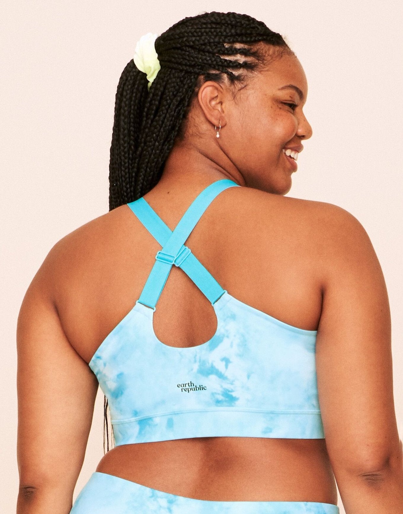 Earth Republic Evie Mid-Support Sports Bra Sports Bra in color Wash (Sports Print 3) and shape sports bra