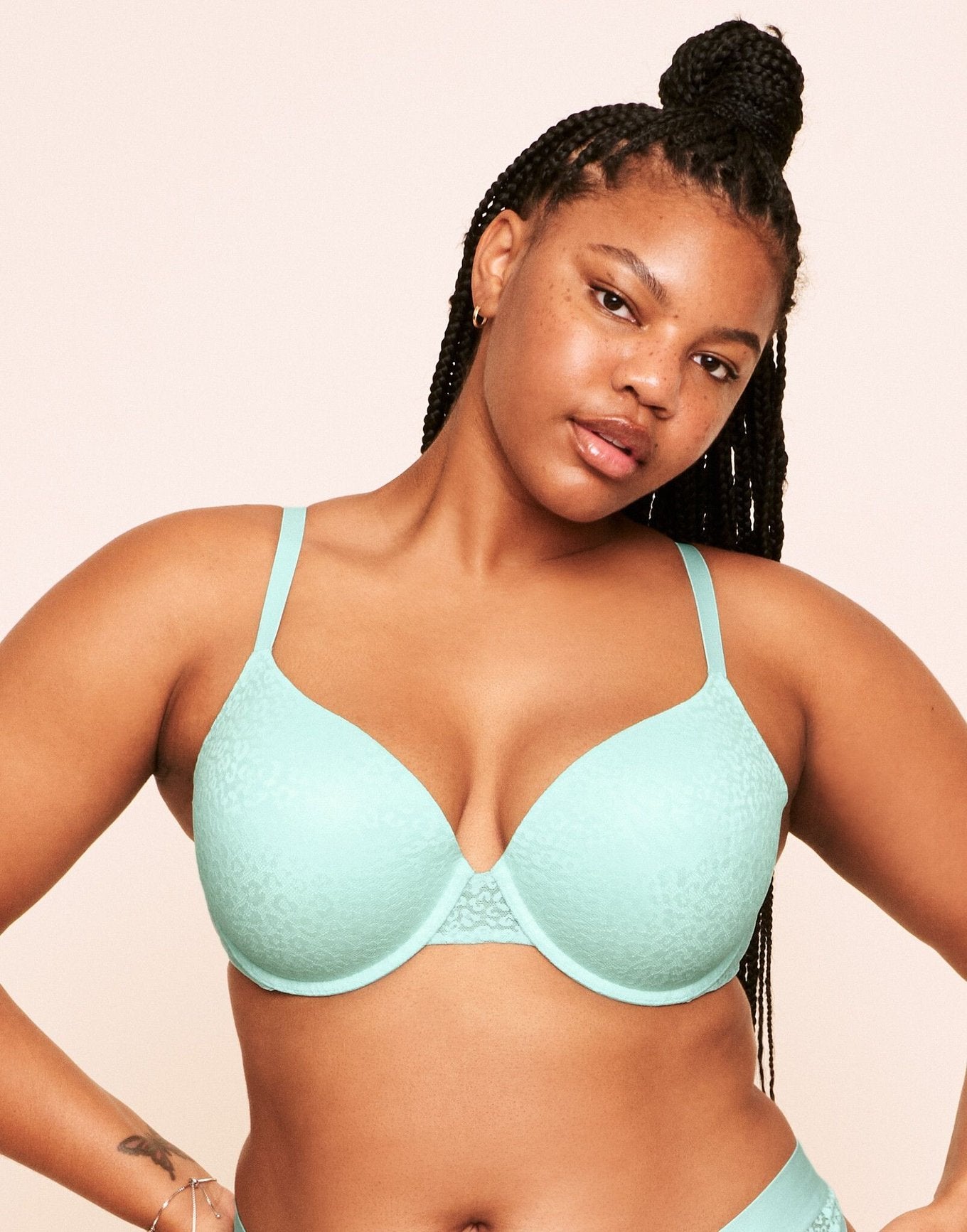 Earth Republic Dayana Lace Push Up Bra Lace Bra in color Bay and shape plunge