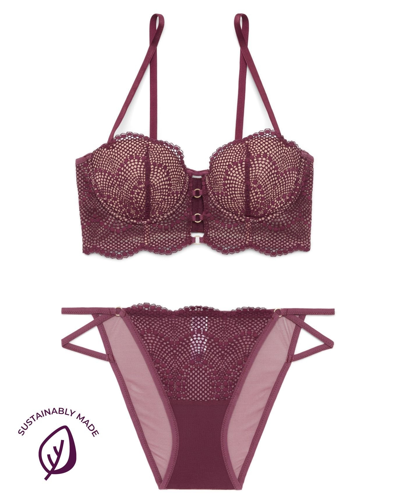 Adore Me Margaritte Push-Up Balconette in color Grape Wine and shape balconette