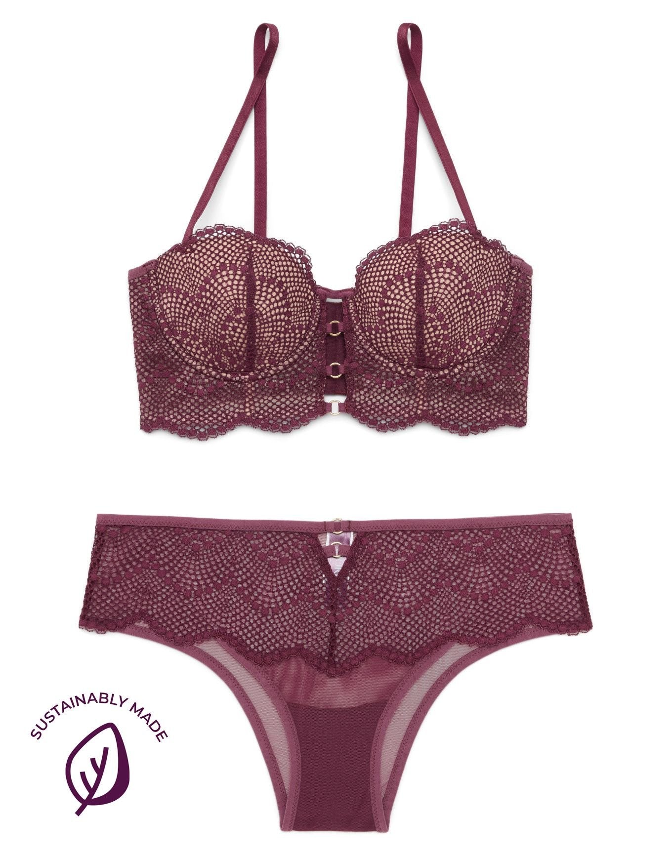 Adore Me Margaritte Push-Up Balconette in color Grape Wine and shape balconette