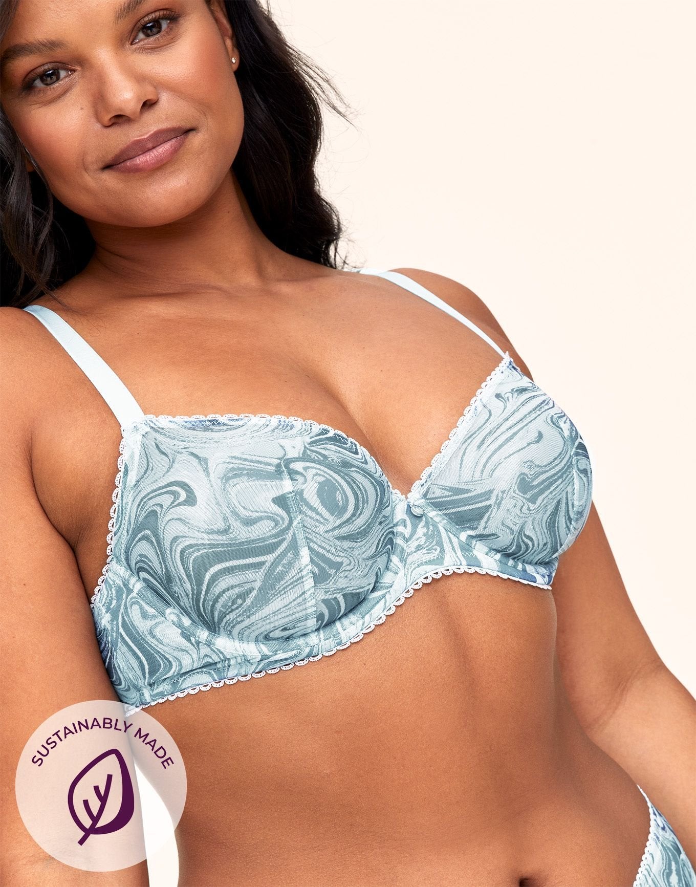 Adore Me Malina Unlined Demi in color Marbelous C07 and shape demi