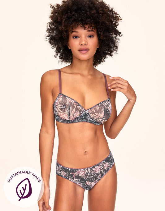 Adore Me Malina Unlined Demi in color Baskin' Flowers C01 and shape demi