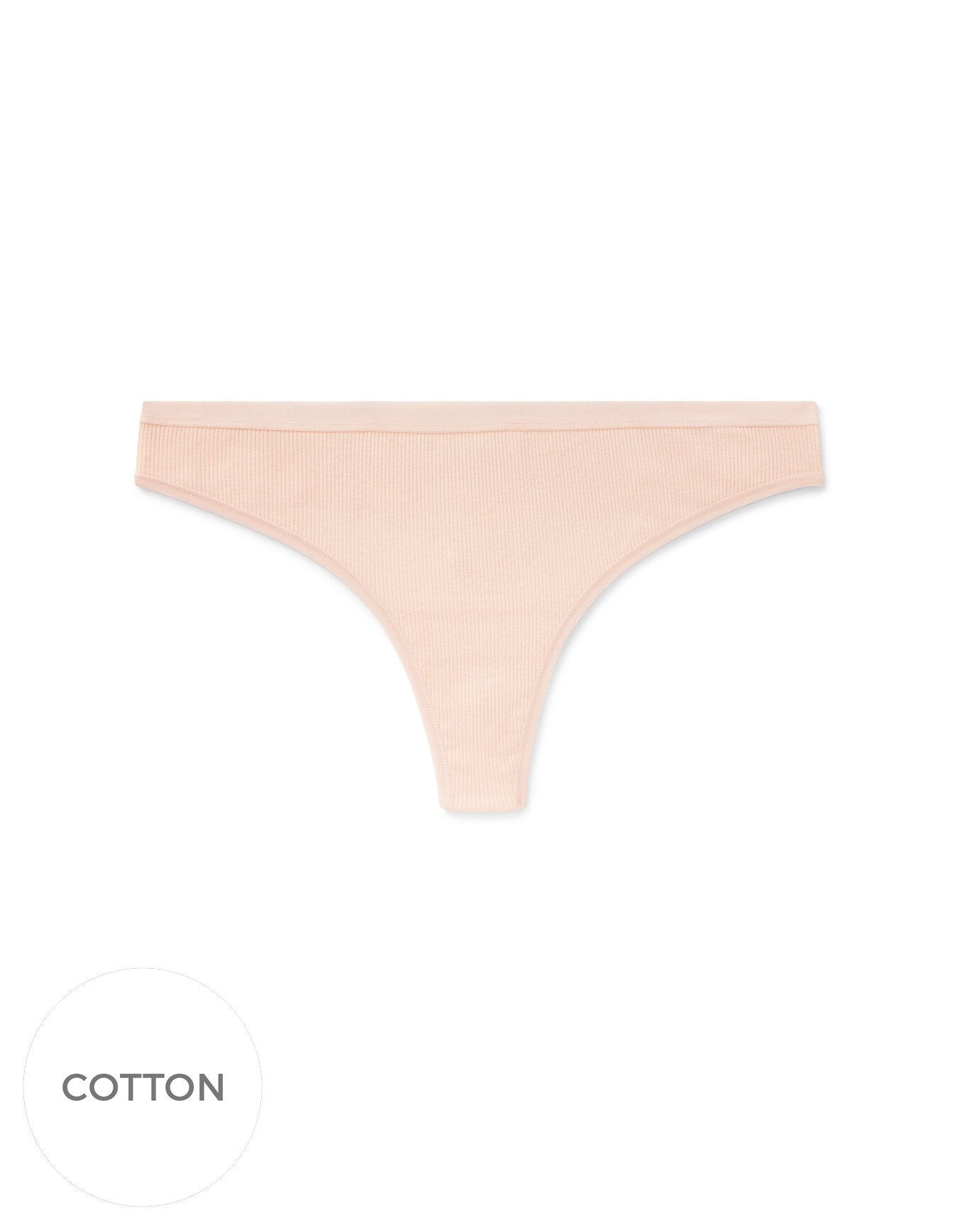Adore Me Alexandra Ribbed Cotton Thong in color PchNctar 74S3 and shape thong