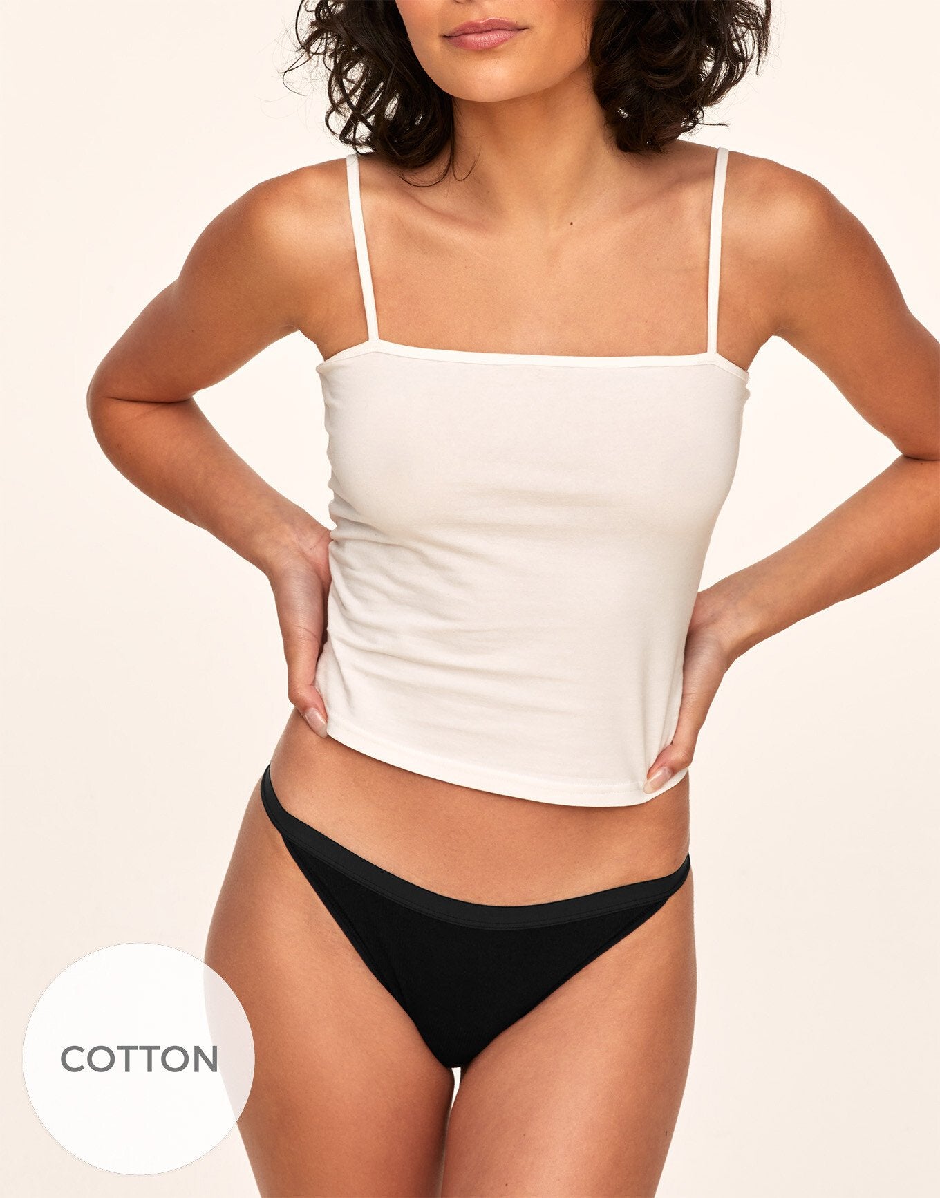Adore Me Diana Ribbed Cotton Bikini in color PureBlack 2ZUO and shape bikini