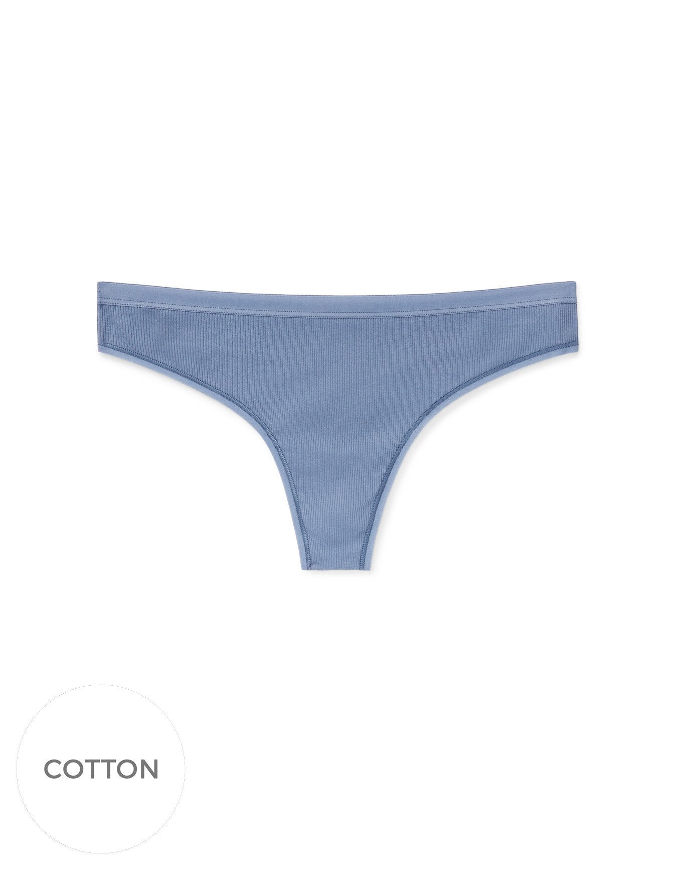 Adore Me Alexandra Ribbed Cotton Thong in color DustyIris 82O1 and shape thong
