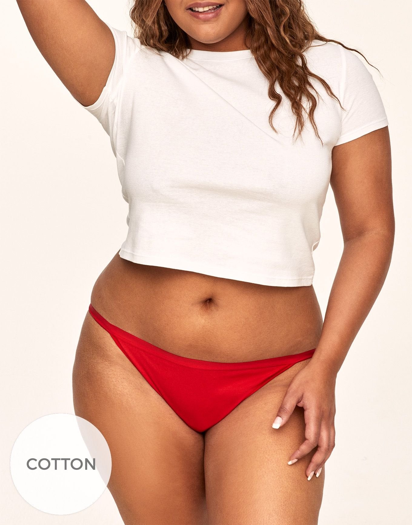 Adore Me Diana Ribbed Cotton Bikini in color Red Pepper 3ET8 and shape bikini