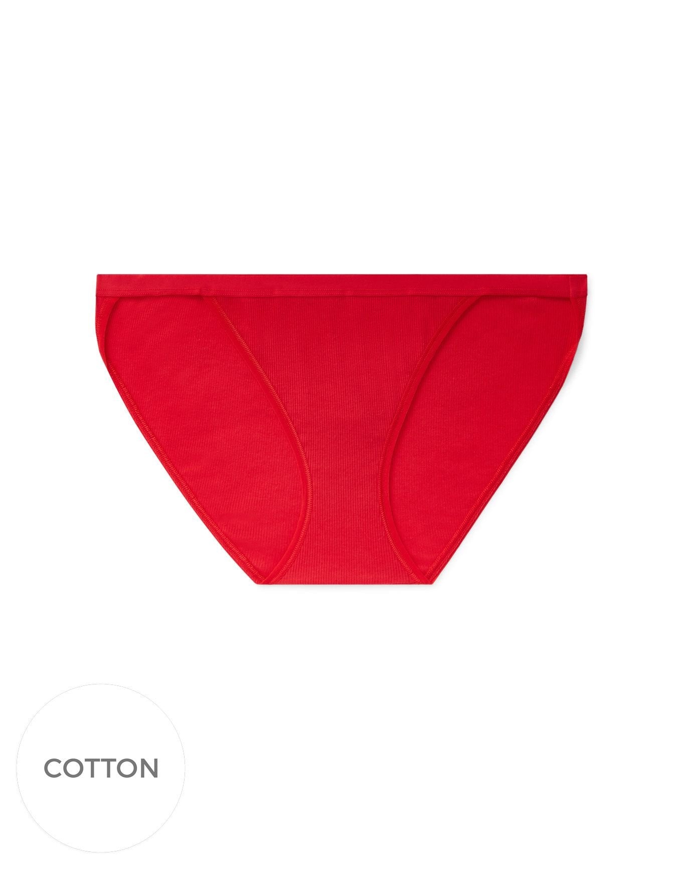 Adore Me Diana Ribbed Cotton Bikini in color Red Pepper 3ET8 and shape bikini