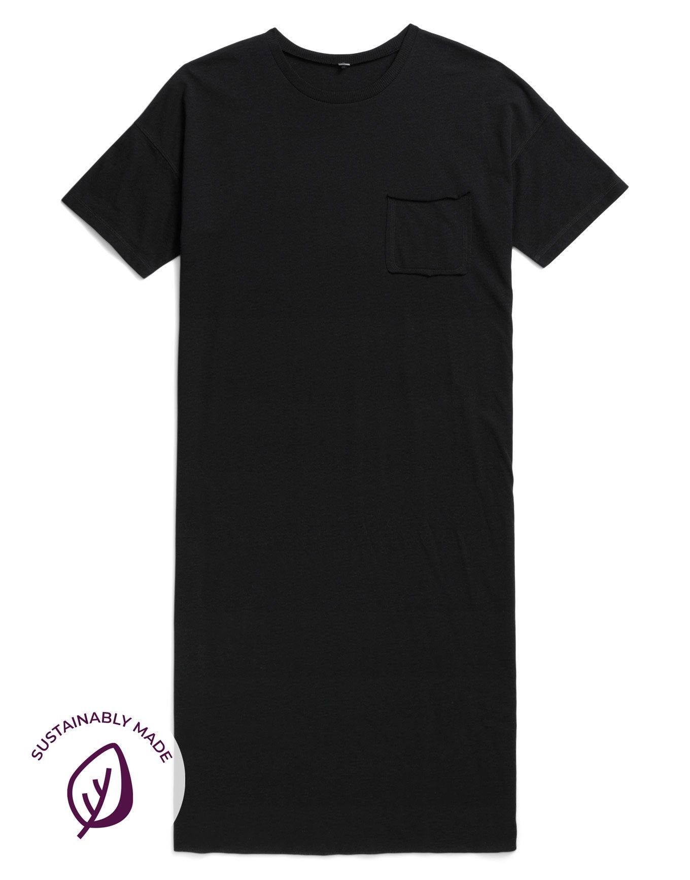 Adore Me Devyn Knit Sleepshirt in color Jet Black and shape sleepshirt