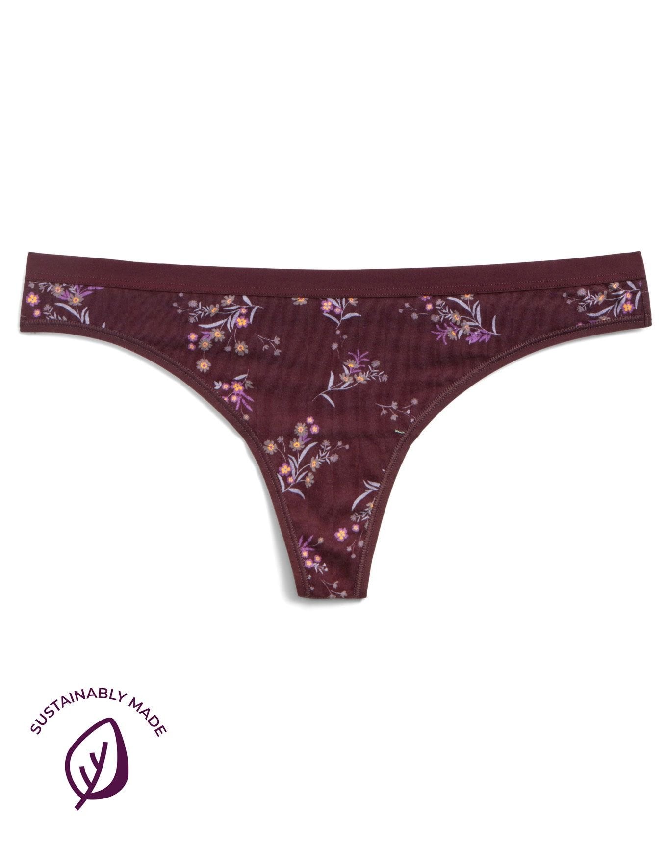 Adore Me Clare Cotton Thong in color Wistful Petals C02 and shape thong