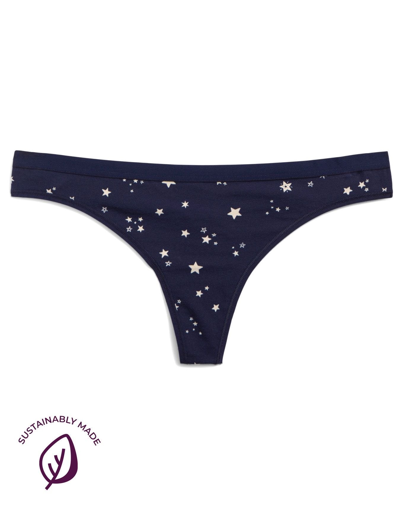 Adore Me Clare Cotton Thong in color Into the Stars C03 and shape thong