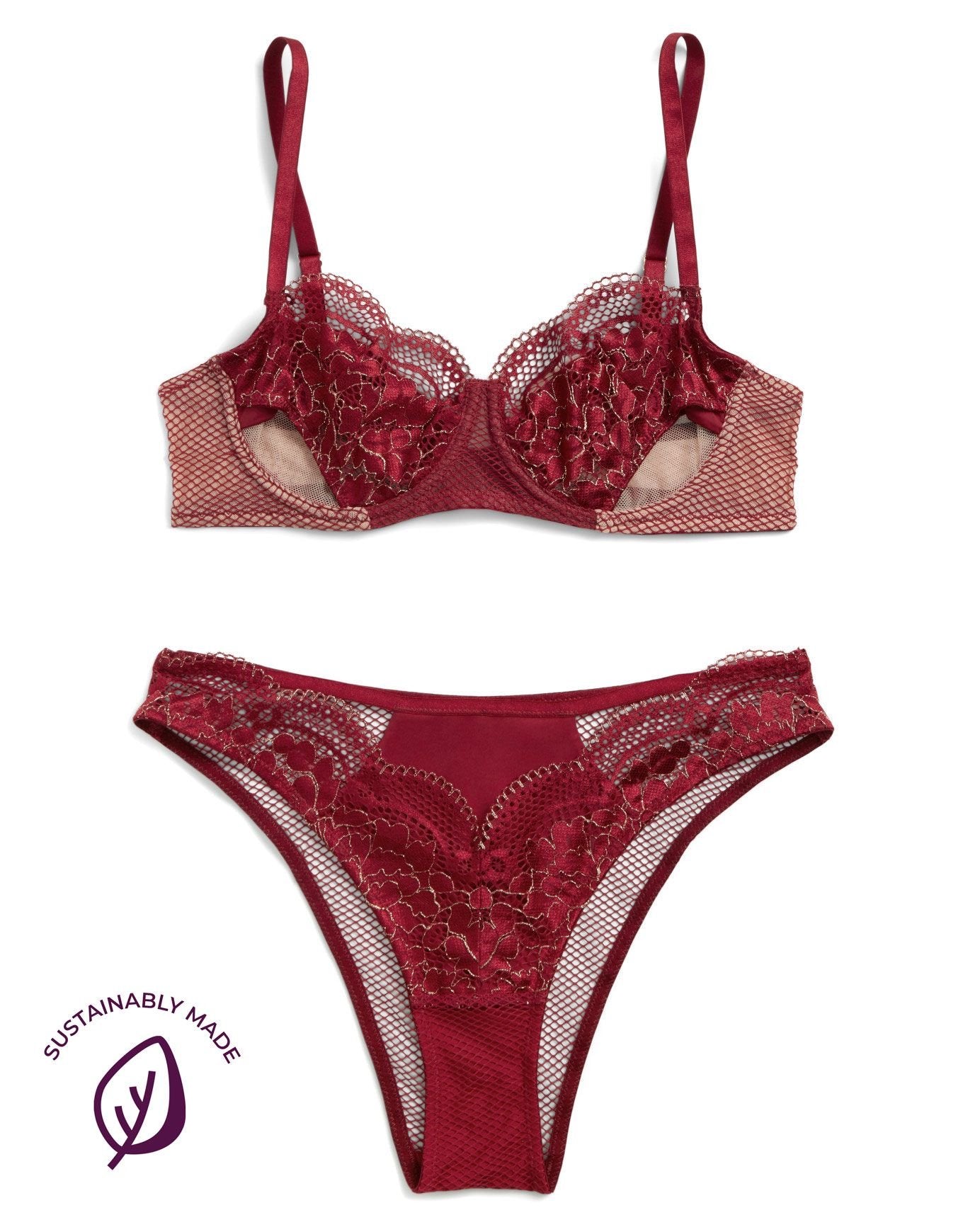 Adore Me Farina Unlined Balconette in color Rhubarb and shape balconette