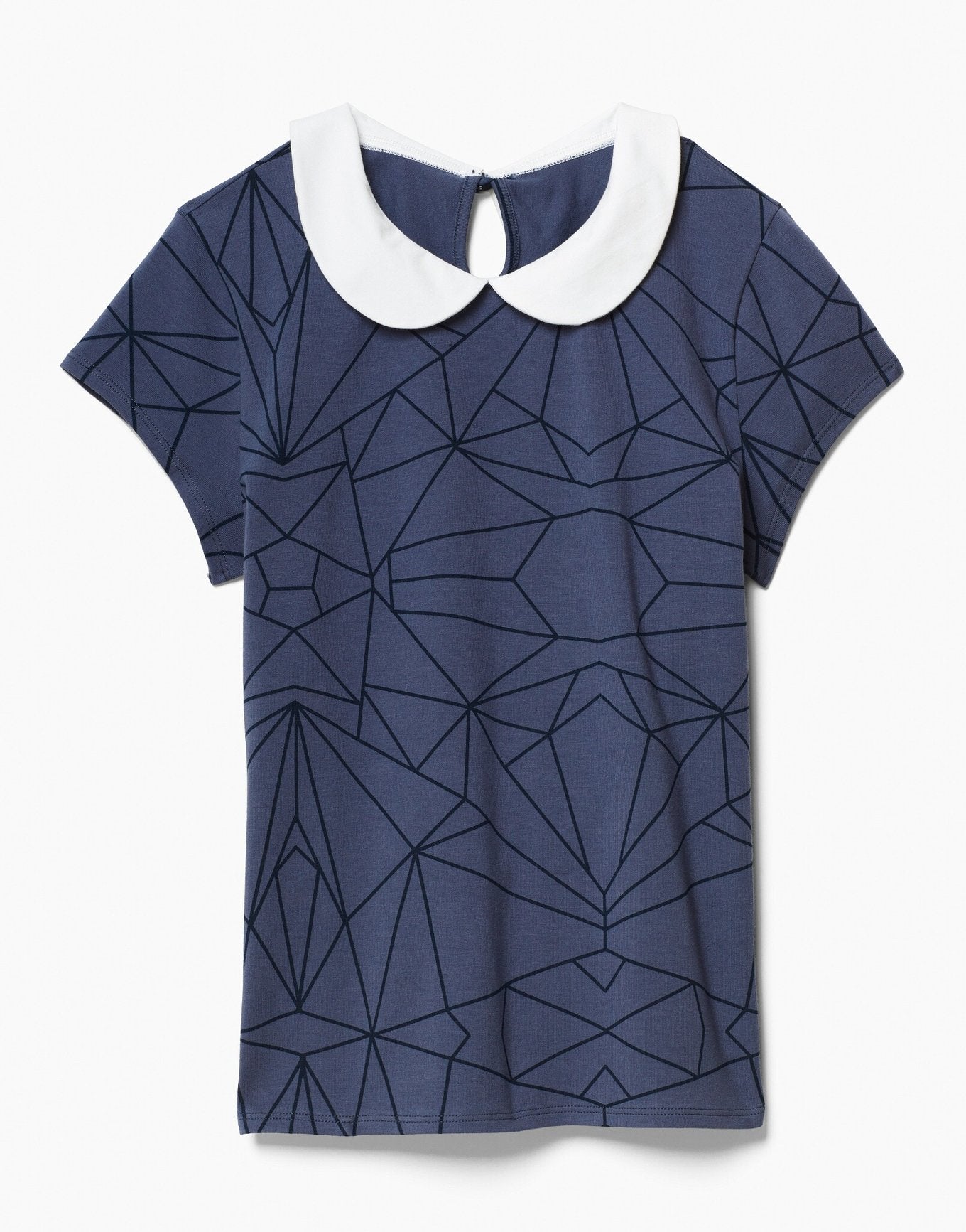 Outlines Kids Mia in color Blue Geo and shape t-shirt