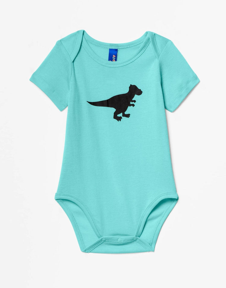Outlines Kids Finley in color T-Rex and shape onesie