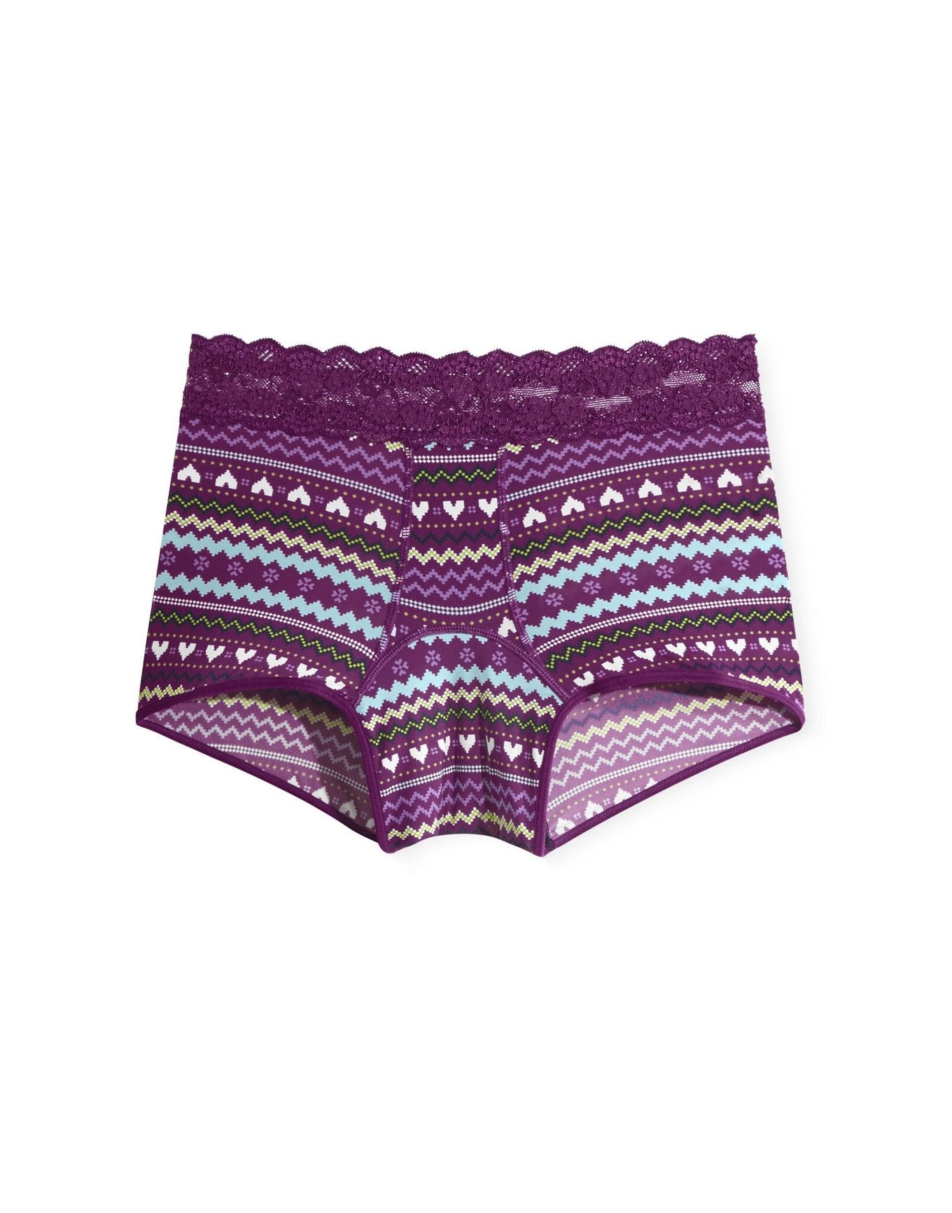 Joyja Emily period-proof panty in color Joyful Fair Isle C01 and shape shortie