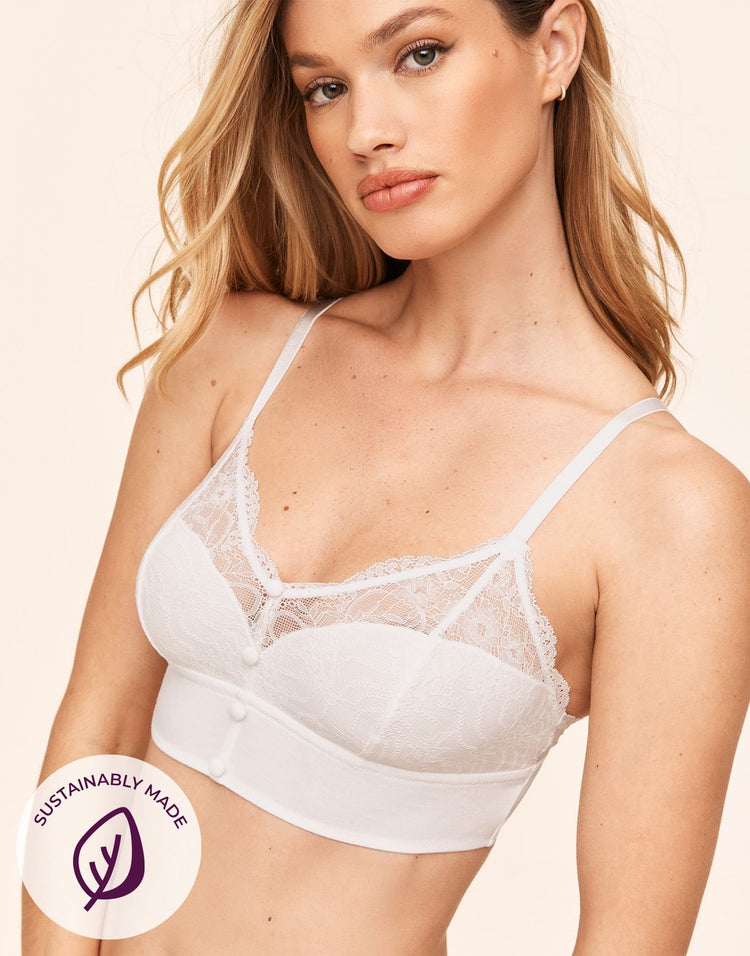 Adore Me Anja Unlined Bralette in color Whisper White and shape bralette