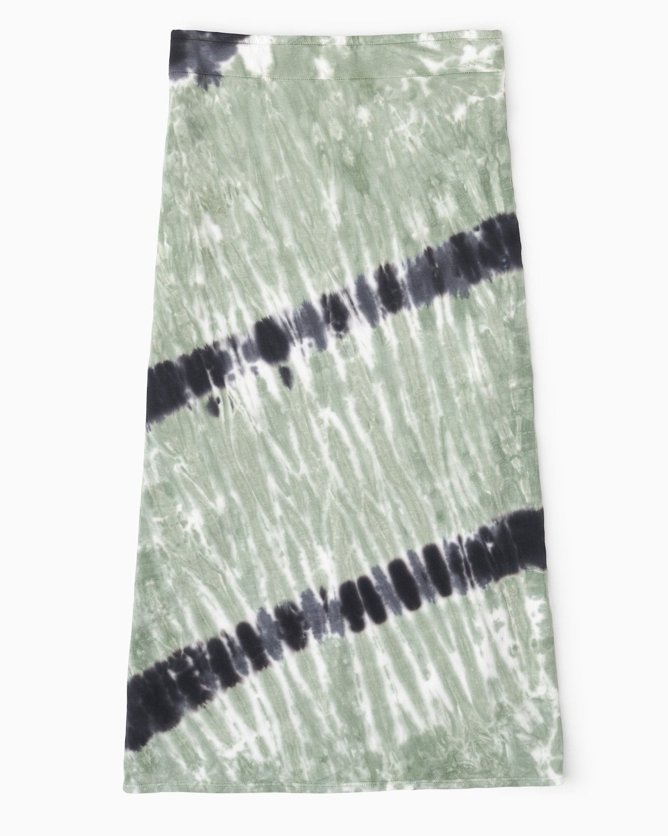 YesAnd Organic Tie Dye Midi Pencil Skirt Pencil Skirt in color Diagonal Green Tie Dye and shape pencil