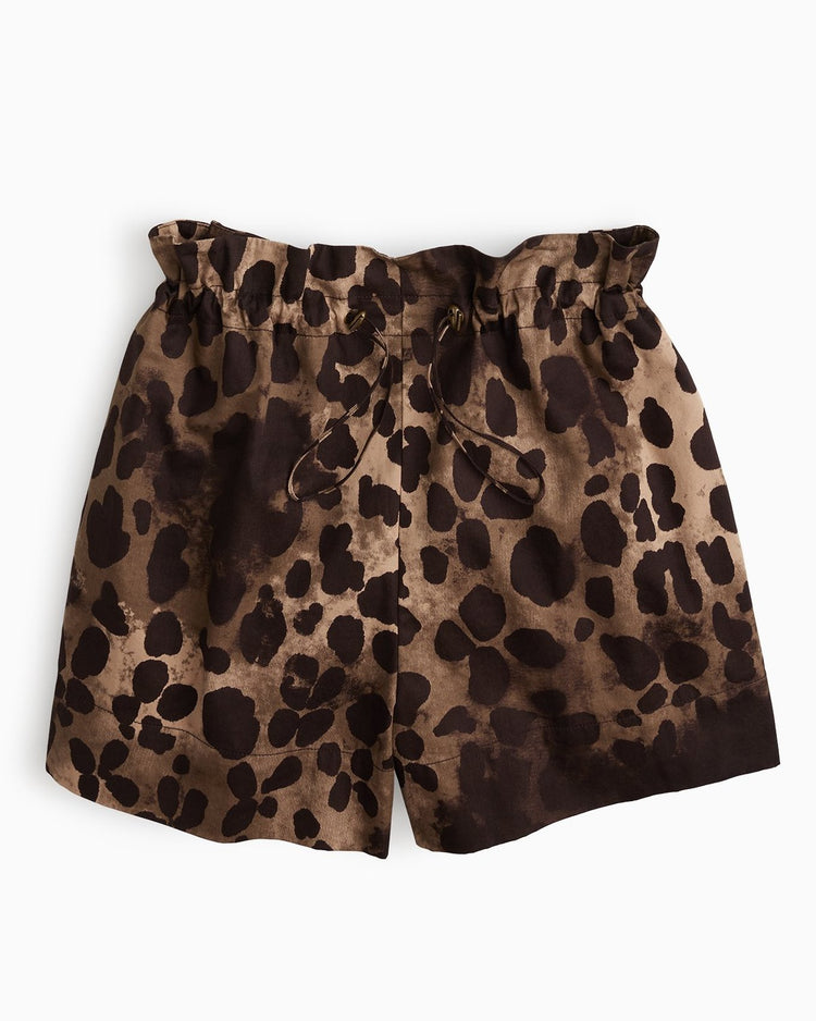 YesAnd Organic Print Paperbag Shorts Shorts in color Classic Leopard C01 and shape shorts