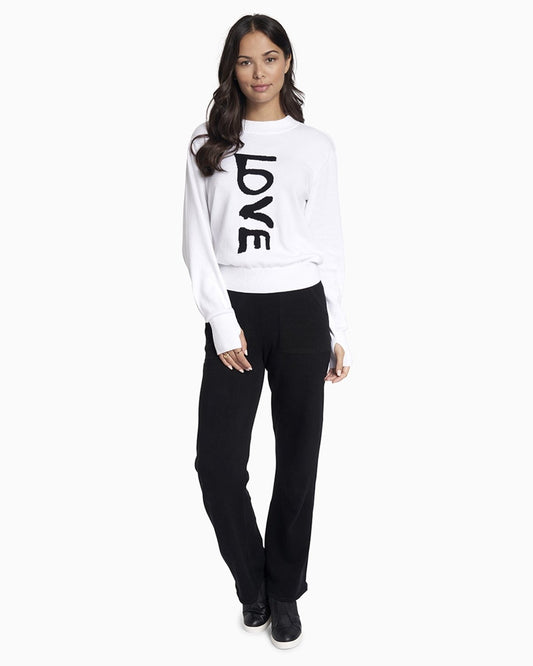 YesAnd Organic Knit Pant Knit Pant in color Jet Black and shape pants