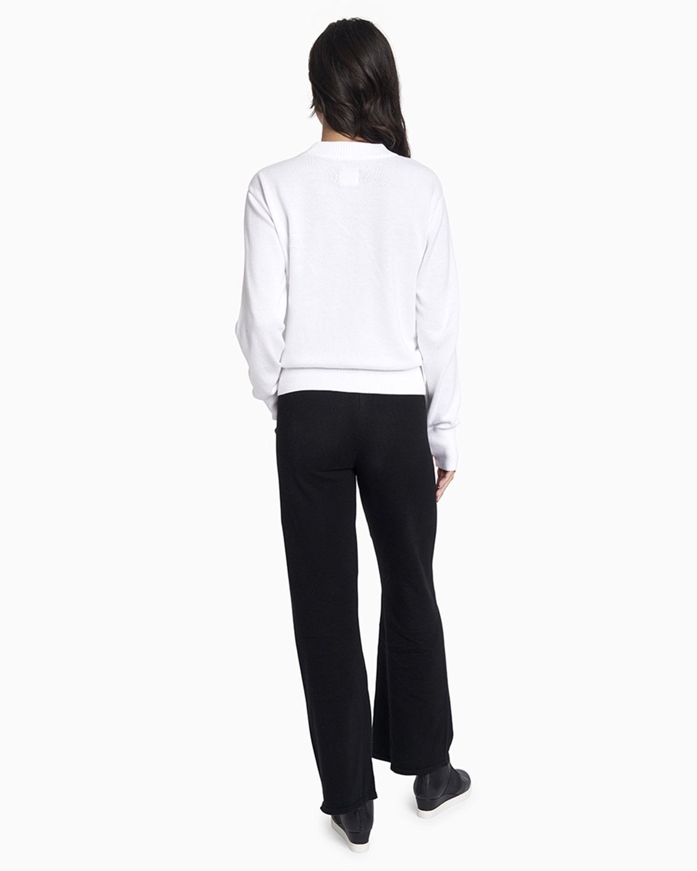 YesAnd Organic Knit Pant Knit Pant in color Jet Black and shape pants