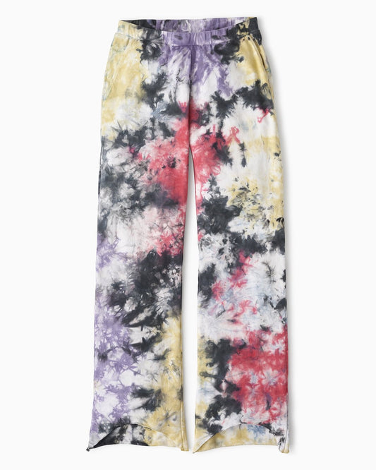 YesAnd Organic Knit Tie Dye Sweatpants Knit Sweatpants in color Splatter Tie Dye C02 and shape jogger/sweatpant