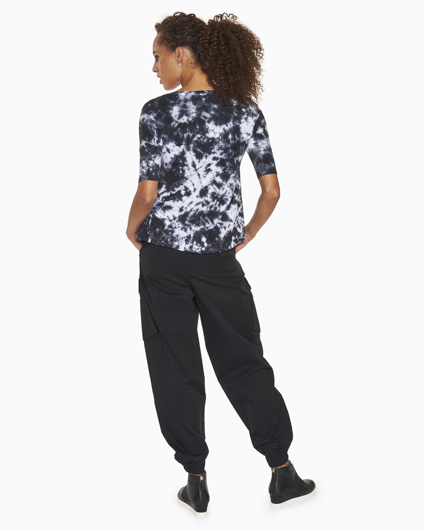 YesAnd Organic Utility Jogger Jogger in color Jet Black and shape jogger/sweatpant