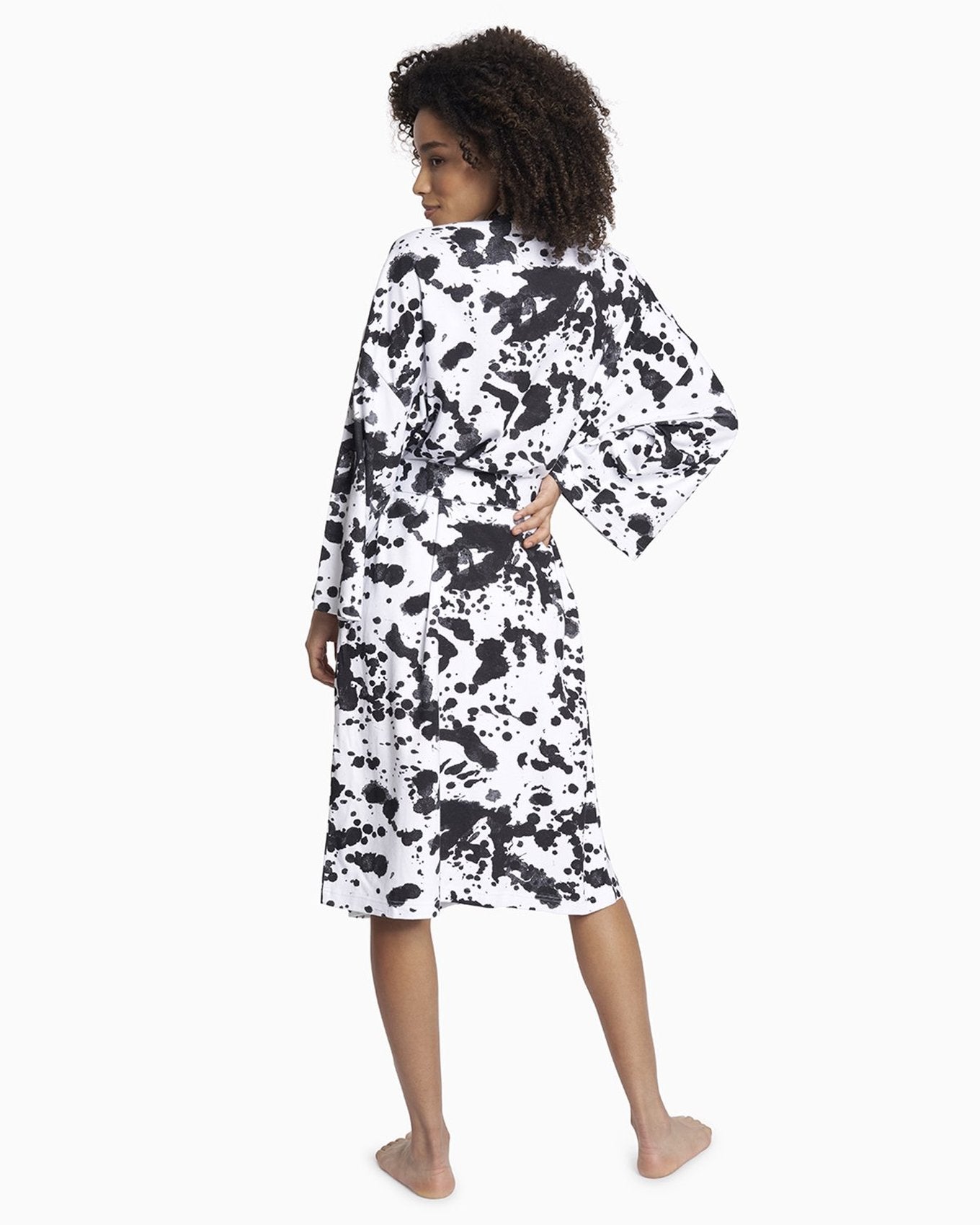 YesAnd Organic Knit Robe Knit Robe in color Classic Splash  and shape robe