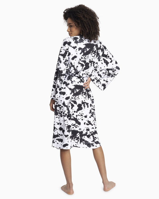 YesAnd Organic Knit Robe Knit Robe in color Classic Splash  and shape robe