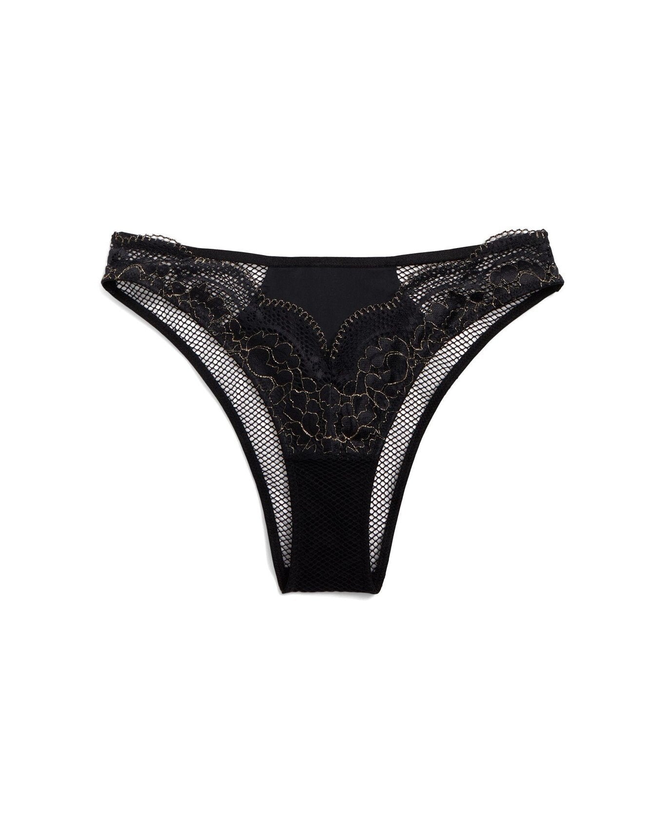 Adore Me Farina Brazilian Panty in color Jet Black and shape cheeky