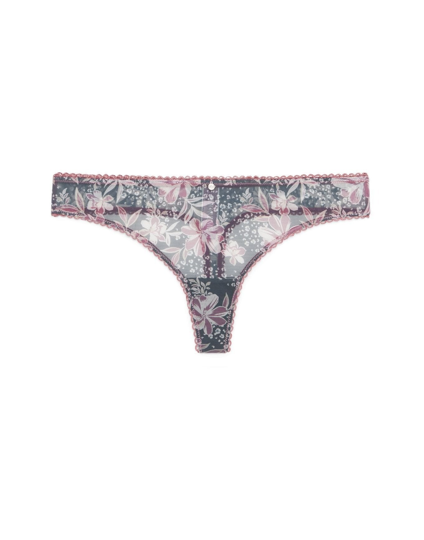 Adore Me Malina Thong in color Baskin' Flowers C01 and shape thong
