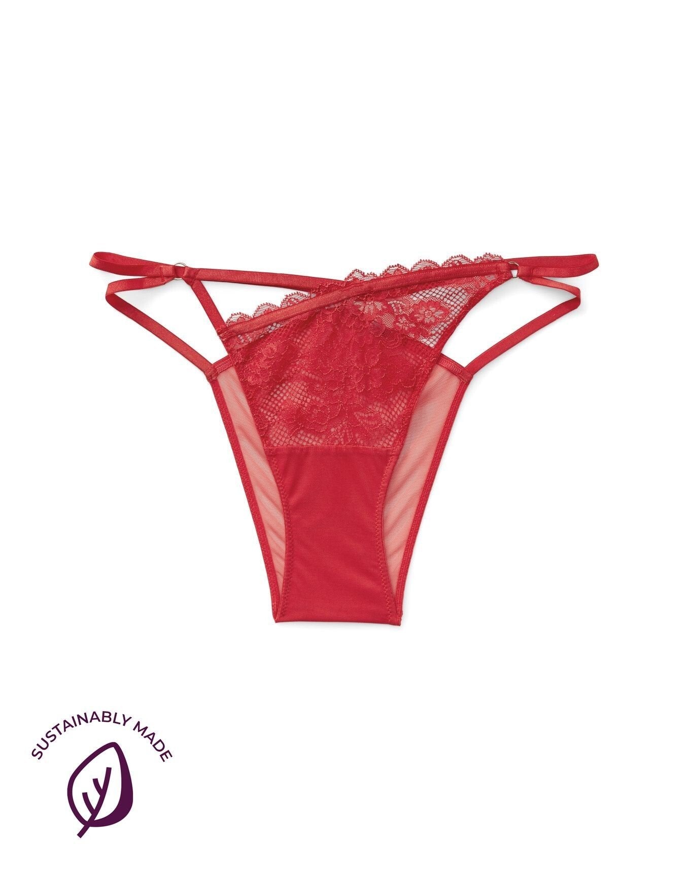 Adore Me Vianna Brazilian Cheeky in color Poinsettia and shape cheeky