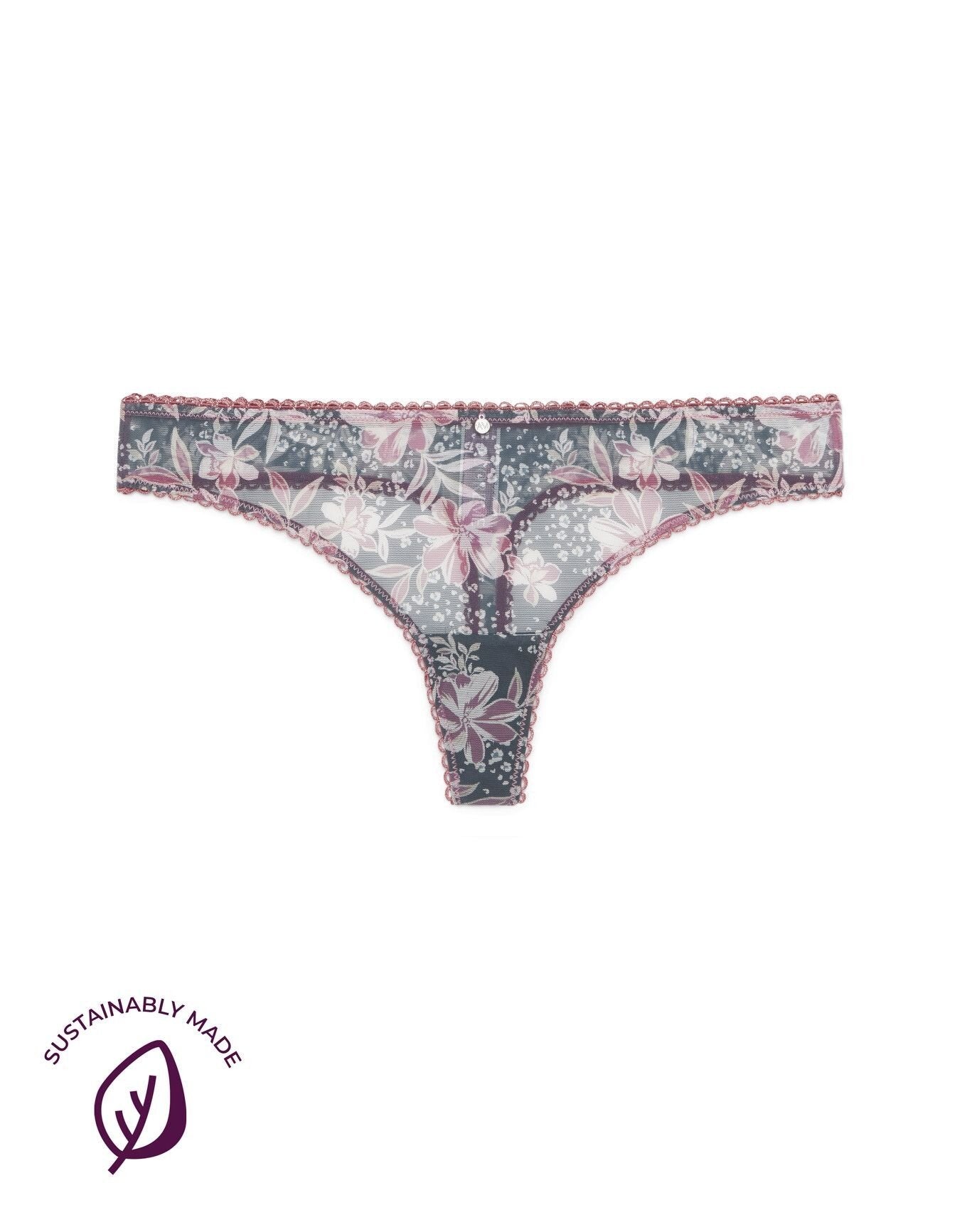 Adore Me Malina Thong in color Baskin' Flowers C01 and shape thong
