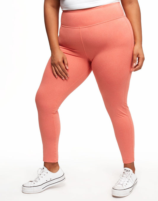 Walkpop Haley Heathered Legging Heather Compression Activewear Legging in color Orange.com Heather and shape legging