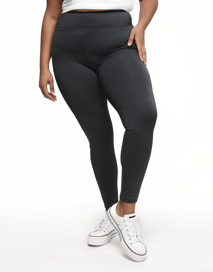 Walkpop Haley Heathered Legging Heather Compression Activewear Legging in color Meteorite Dark Heather and shape legging