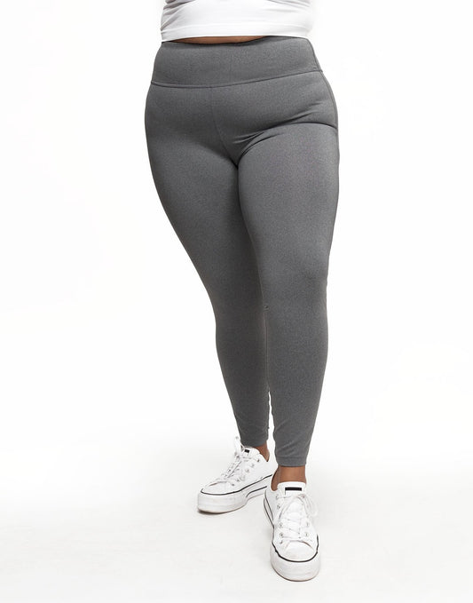 Walkpop Haley Heathered Legging Heather Compression Activewear Legging in color Meteorite Light Heather and shape legging