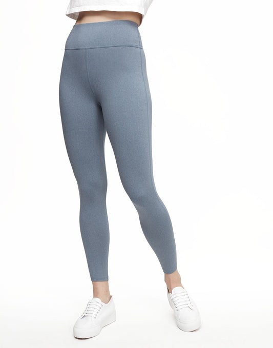 Walkpop Haley Heathered Legging Heather Compression Activewear Legging in color Dark Denim_Heather and shape legging