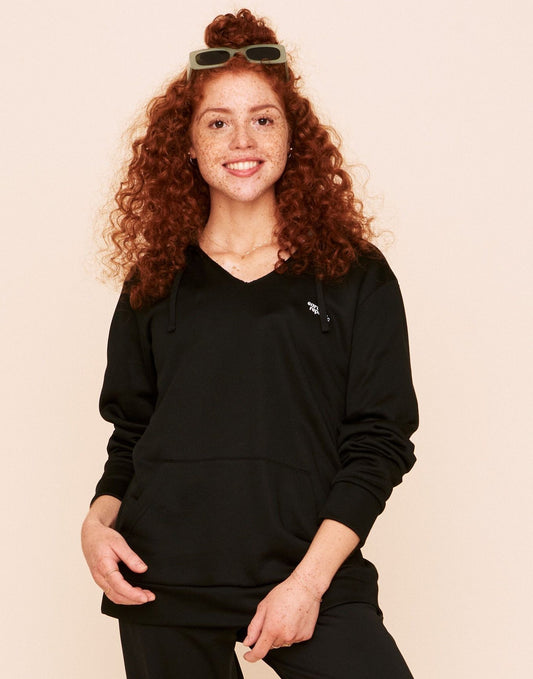 Earth Republic Faye Hooded Pullover Hoodie in color Jet Black